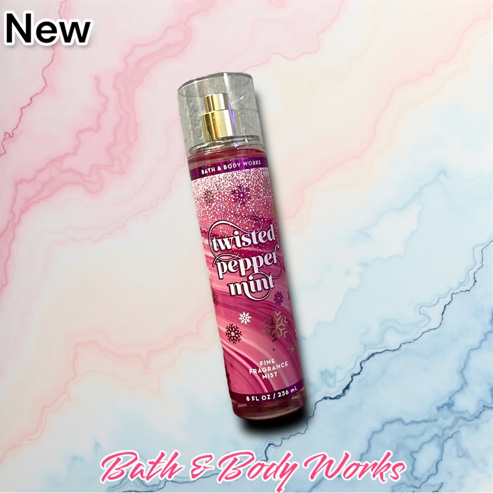 Bath and Body Works Full Size Twisted Peppermint Fine Mist 8 fl oz / 236 mL